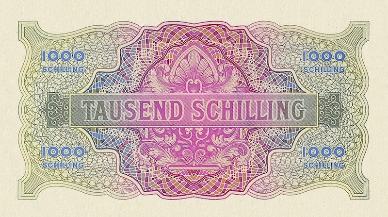“Austria 1944 1000 Schilling Allied Military Occupation replica note”