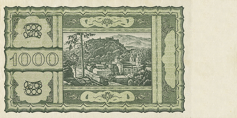 Austria, National Bank First Issue, 1000 Schilling, 1945, P.120 REPLICA My Store