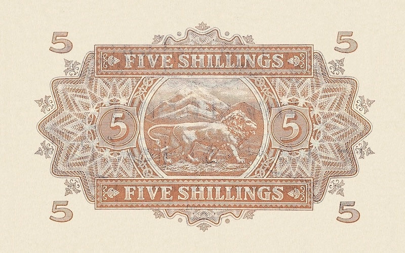 British East Africa, George V 1921 - 1933, 5 - 10000 Shillings, P.13 - P.19, Complete Set REPLICA My Store