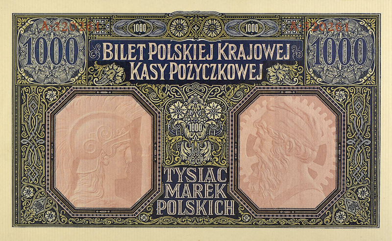 Poland, Polska Krajowa Kasa Pożyczkowa, 1000 Marek Polskich, 1919, P.16 REPLICA My Store