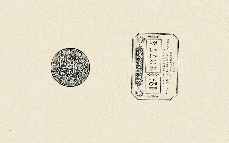Ottoman Empire (Turkey), 50 & 100 Kurus, 1877 (AH 1294), P.52 - P.53 REPLICA Old Banknote Replicas