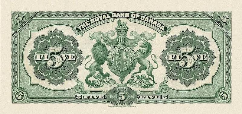 Dominion of Canada, The Royal Bank 5 - 100 Dollars, 1913, P.S1378 - P.S1382, Complete Set REPLICA My Store