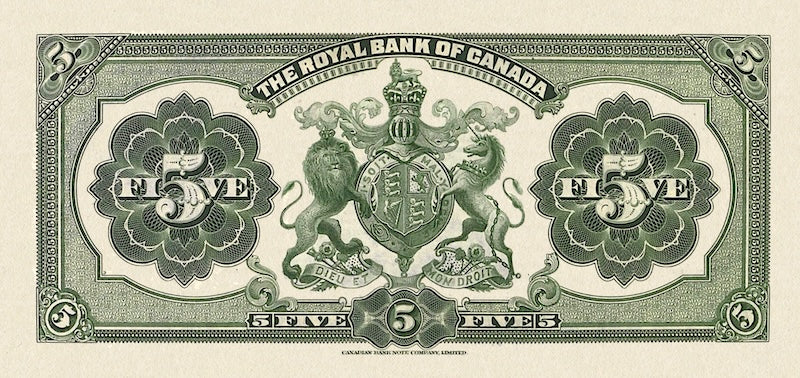 Dominion of Canada, The Royal Bank 5 - 100 Dollars, 1927, P.S1383 - P.S1387, Complete Set REPLICA My Store