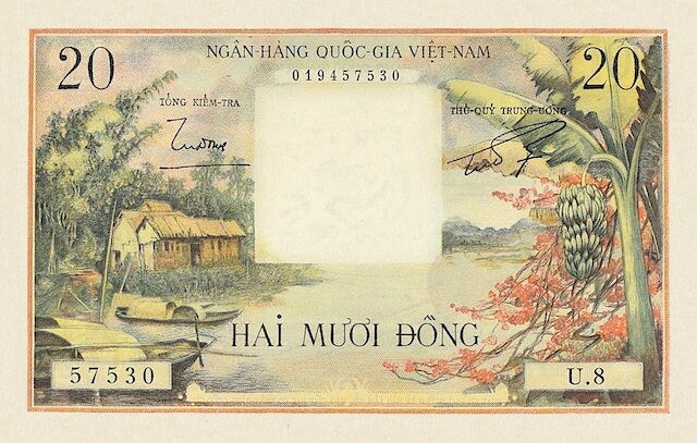 “Việt Nam Cộng hòa National Bank 20 Dong reproduction”