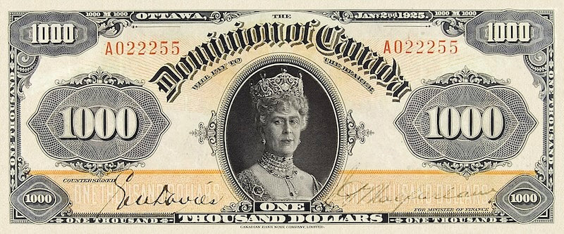 Dominion of Canada, 1 - 1000 Dollars, 1923 - 1925, P.33 - P.37, Complete Set REPLICA My Store