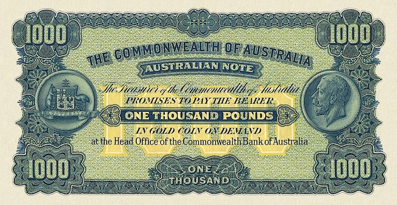 Australia, Commonwealth Treasury Unissued, 50, 100 & 1000 Pounds, 1924, P.NL, REPLICA My Store
