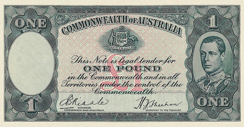 “Australia 1936 King Edward VIII 1 Pound replica banknote”