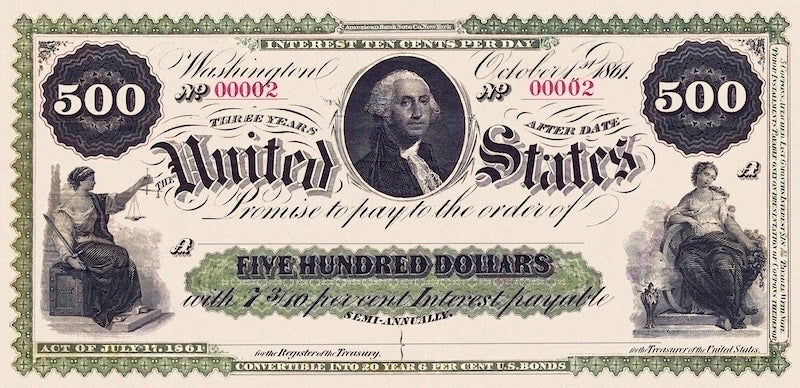 United States, Interest Bearing Notes 500, 1000 & 5000 Dollars, 1861, Fr.209 - Fr.211, REPLICA My Store
