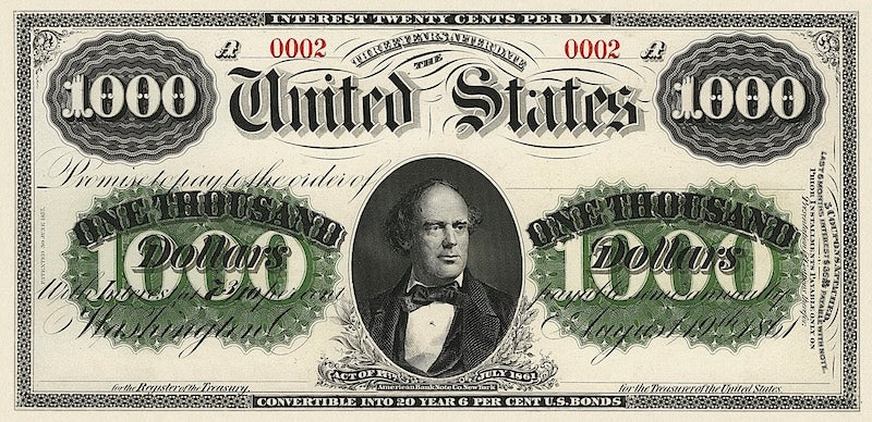 United States, Interest Bearing Notes 500, 1000 & 5000 Dollars, 1861, Fr.209 - Fr.211, REPLICA My Store