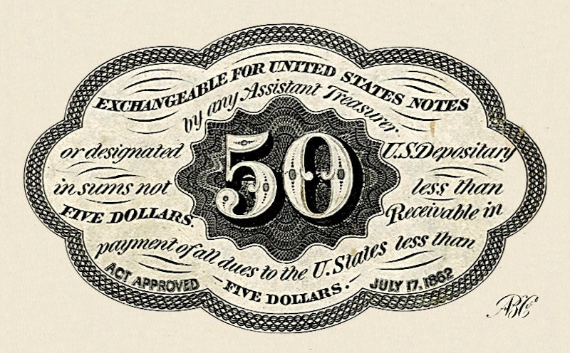 United States, Fractional First & Second Issues, 5 - 50 Cents, 1862 - 1863, P.97 - P.104, Complete Set REPLICA My Store