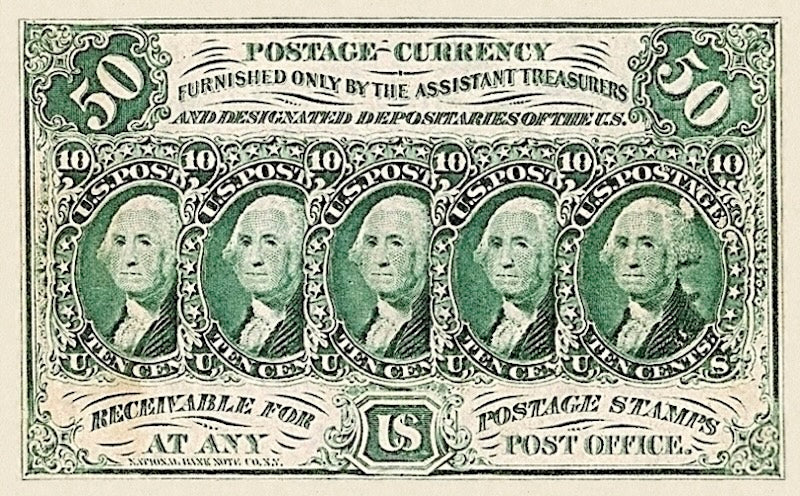 United States, Fractional First & Second Issues, 5 - 50 Cents, 1862 - 1863, P.97 - P.104, Complete Set REPLICA My Store