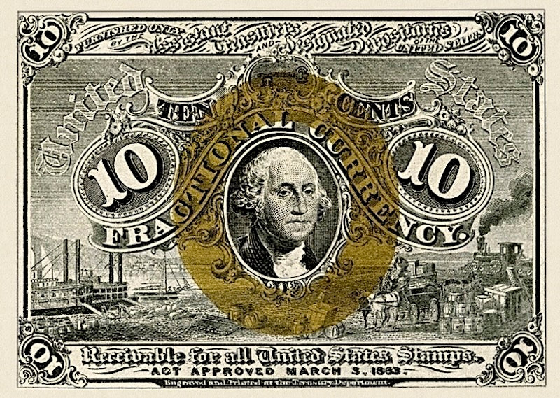 United States, Fractional First & Second Issues, 5 - 50 Cents, 1862 - 1863, P.97 - P.104, Complete Set REPLICA My Store