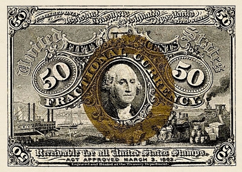 United States, Fractional First & Second Issues, 5 - 50 Cents, 1862 - 1863, P.97 - P.104, Complete Set REPLICA My Store