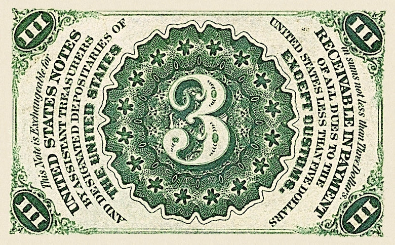 United States, Fractional Third Issue, 3 - 50 Cents, 1863, P.105 - P.114, Complete Set REPLICA My Store