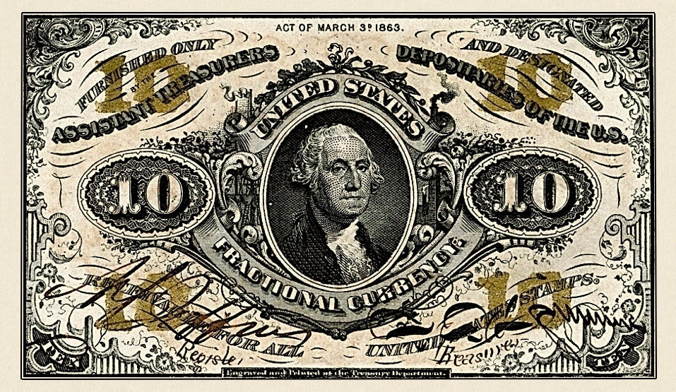 United States, Fractional Third Issue, 3 - 50 Cents, 1863, P.105 - P.114, Complete Set REPLICA My Store