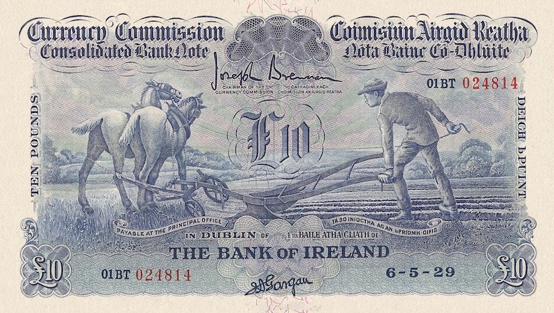 Ireland Ploughman Issues £1 replica banknote
