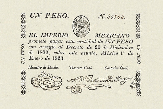 Mexico, Imperio Mexicano,  1, 2 & 10 Pesos, 1823, P.1 - P.3, Complete Set REPLICA My Store
