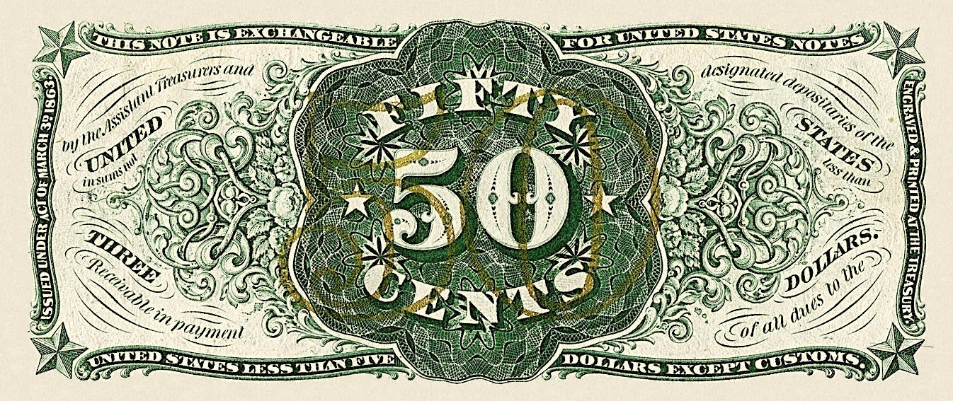 United States, Fractional Third Issue, 3 - 50 Cents, 1863, P.105 - P.114, Complete Set REPLICA My Store