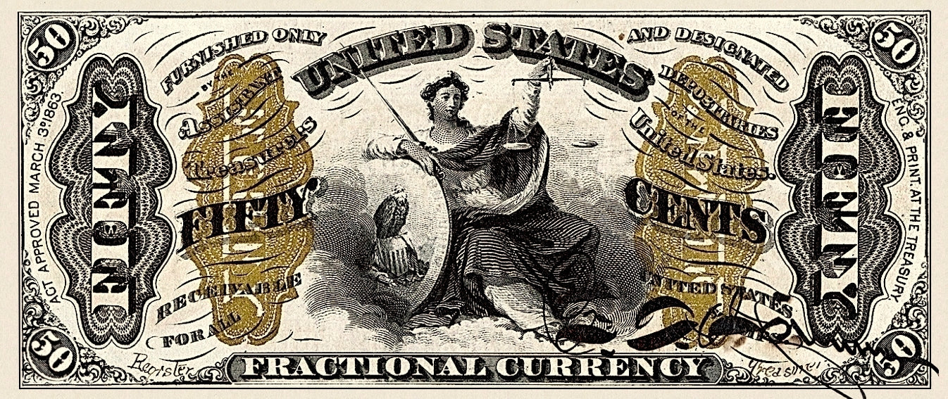 United States, Fractional Third Issue, 3 - 50 Cents, 1863, P.105 - P.114, Complete Set REPLICA My Store