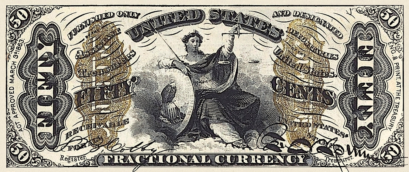 United States, Fractional Third Issue, 3 - 50 Cents, 1863, P.105 - P.114, Complete Set REPLICA My Store