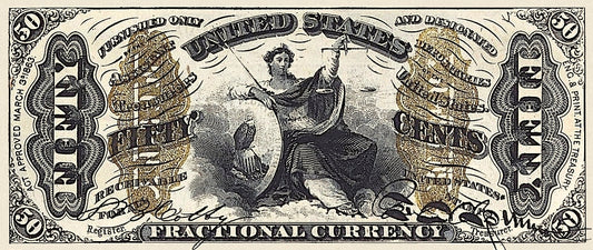 United States, Fractional Third Issue, 3 - 50 Cents, 1863, P.105 - P.114, Complete Set REPLICA My Store