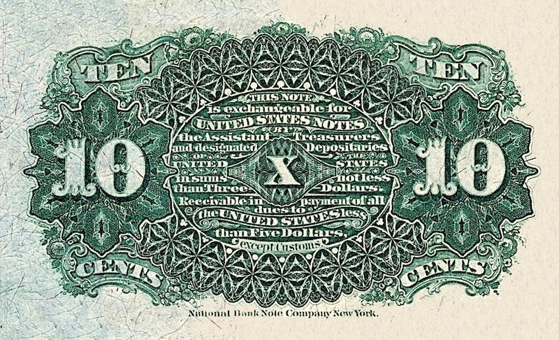 United States, Fractional Fourth Issue, 10 - 50 Cents, 1863, P.115 - P.121, Complete Set REPLICA My Store