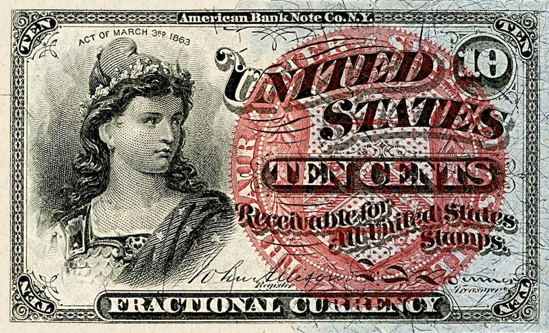 United States, Fractional Fourth Issue, 10 - 50 Cents, 1863, P.115 - P.121, Complete Set REPLICA My Store