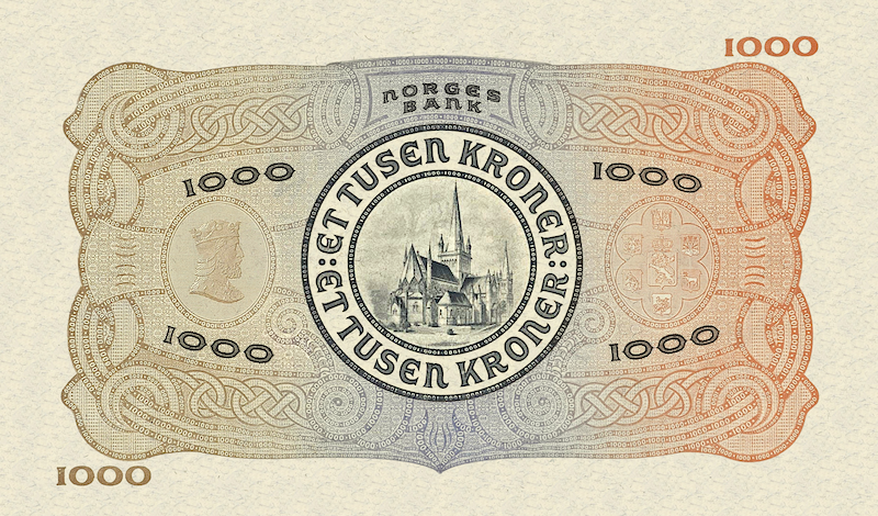 Norway, Norges Bank, Christie Issue 5 - 1000 Kroner, 1901 - 1945, P.7 - P.12 REPLICA My Store