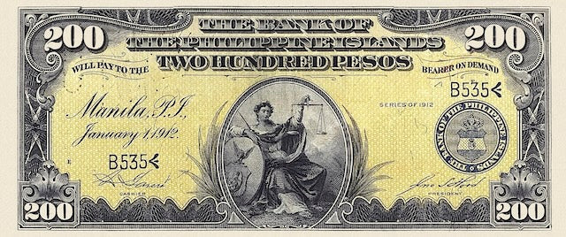 Philippine Islands (United States), 5 - 200 Pesos, 1912, P.7 - P.12, Complete Set REPLICA My Store