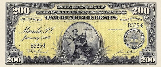 Philippine Islands (United States), 5 - 200 Pesos, 1912, P.7 - P.12, Complete Set REPLICA My Store