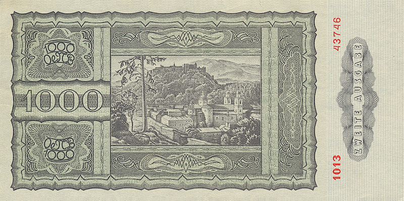 Austria, National Bank, 1000 Schilling, 1947, P.125 REPLICA My Store