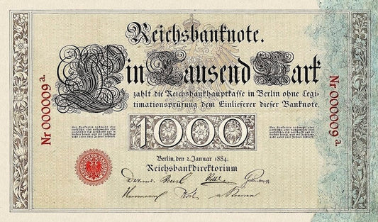 Germany, Reichsbanknote 100 & 1000 Mark, 1884 - 1891, P.12 - P.13 REPLICA My Store