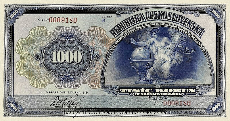 Czechoslovakia, 1000 Korun, 1919, P.13, REPLICA My Store