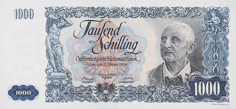 Austria, National Bank, 1000 Schilling, 1954, P.135 REPLICA My Store