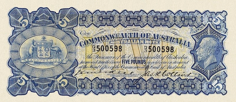 Australia, George V Issues, 1/2 Sovereign, 1 & 5 Pounds, 1923 - 1927, P.10 - P.13, Complete Set REPLICA My Store