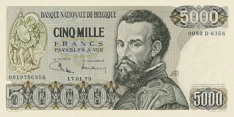 Belgium, Banque Nationale de Belgique, 5000 Francs, 1971, P.137 REPLICA My Store