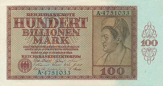 Germany, 5 - 100 Billionen Mark, 1924, P.137 - P.141, Complete Set REPLICA My Store