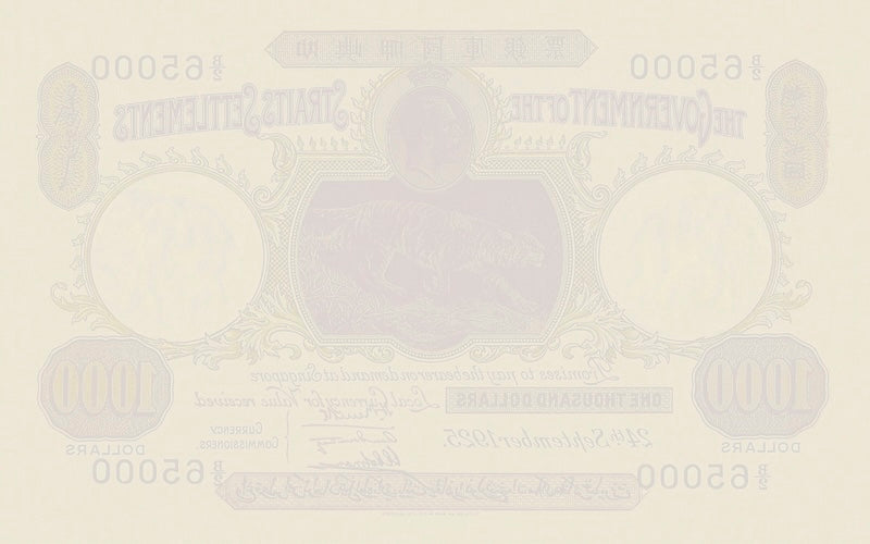“Straits Settlements 1916–1933 banknote replica complete set”