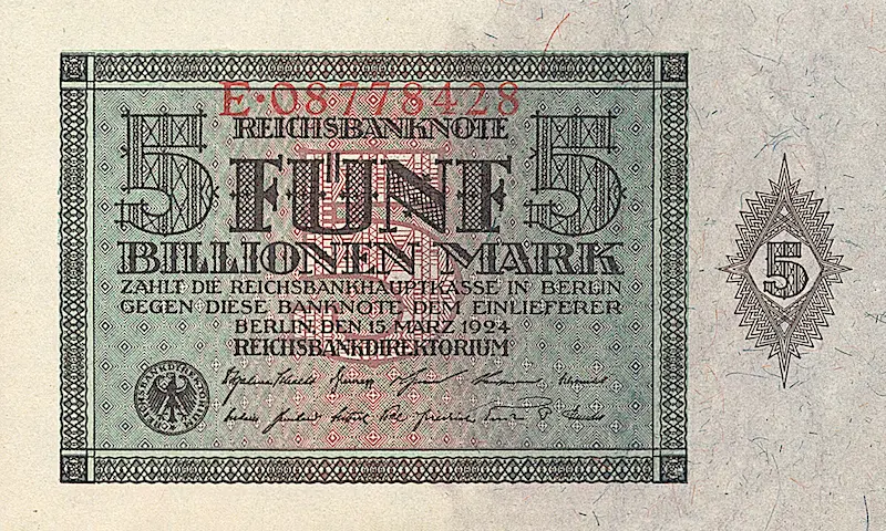 Germany, 5 - 100 Billionen Mark, 1924, P.137 - P.141, Complete Set REPLICA My Store