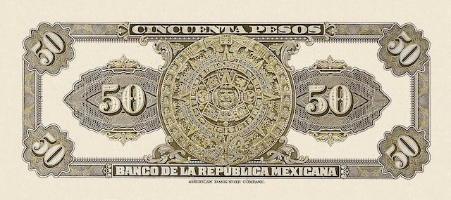 “Mexico 5 Pesos 1918 Banco de la Republica Mexicana replica banknote, P.11”
