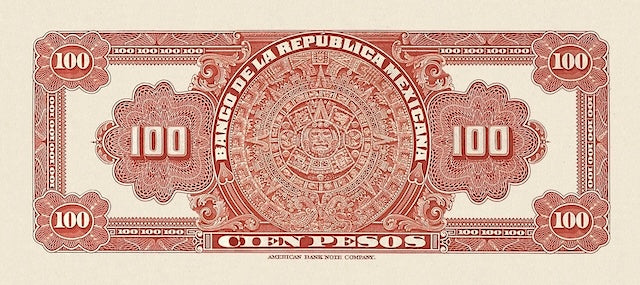 “Mexico 5 Pesos 1918 Banco de la Republica Mexicana replica banknote, P.11”
