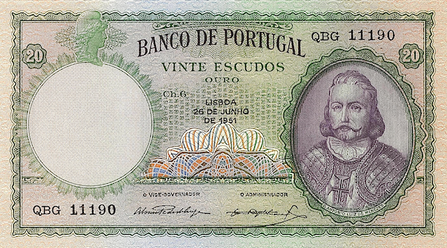 Portugal Banco de Portugal complete replica banknote set 20–5000 Escudos