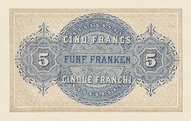 Switzerland, Federal Treasury (Caisse Fédérale), 5, 10, 20 Francs, 1914, P.15, P.18 & P.21 REPLICA My Store