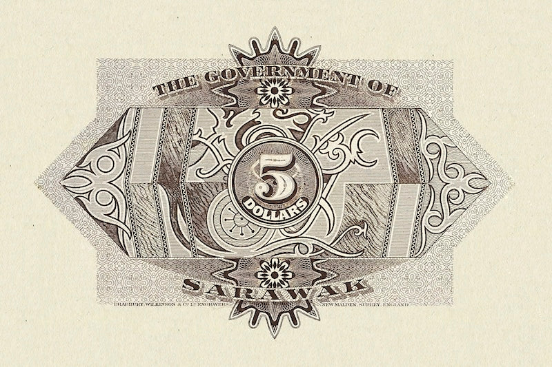 Sarawak, Rajah Brooke, 1 - 100 Dollars, 1929, P.14 - P.19, Complete Set REPLICA My Store