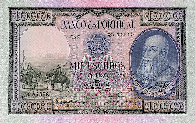 Portugal Banco de Portugal 500 Escudos 1941 replica note collectible