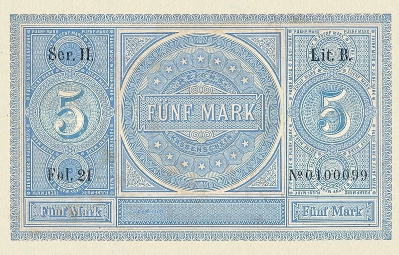 Germany, Reichskassenschein, 5, 20 & 50 Mark, 1874, P.1 - P.3 REPLICA My Store