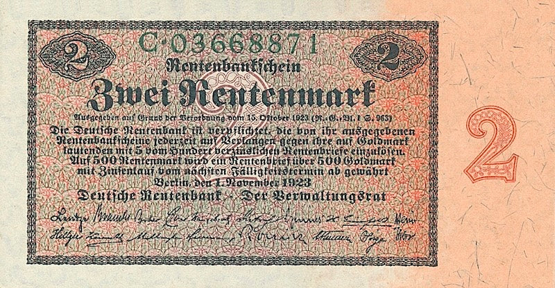 Germany, Rentenbankschein 1 - 1000 Rentenmark, 1923, P.161 - P.168, Complete Set REPLICA My Store