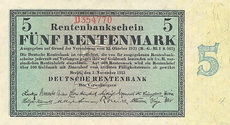 Germany, Rentenbankschein 1 - 1000 Rentenmark, 1923, P.161 - P.168, Complete Set REPLICA My Store