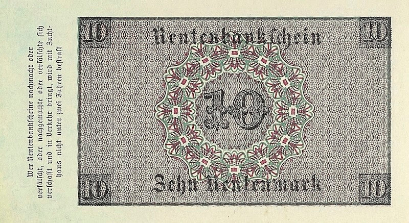Germany, Rentenbankschein 1 - 1000 Rentenmark, 1923, P.161 - P.168, Complete Set REPLICA My Store