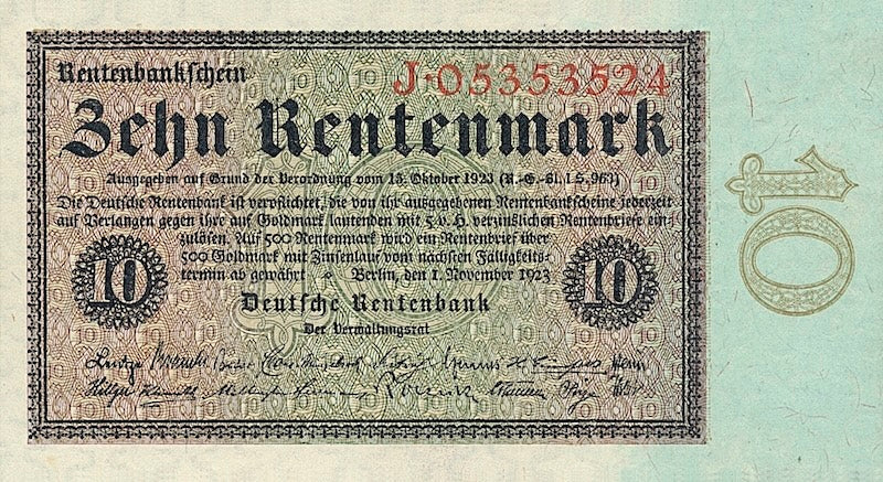 Germany, Rentenbankschein 1 - 1000 Rentenmark, 1923, P.161 - P.168, Complete Set REPLICA My Store